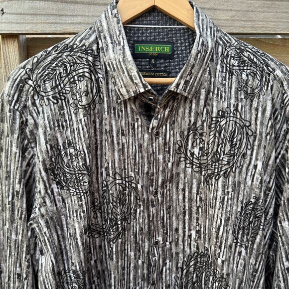 Inserch Icon black gray white Y2K design long sleeve shirt Size XL - Picture 4 of 7